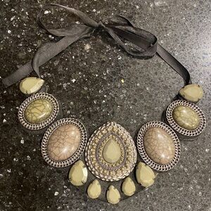 Boho Green/Gray Statement Necklace